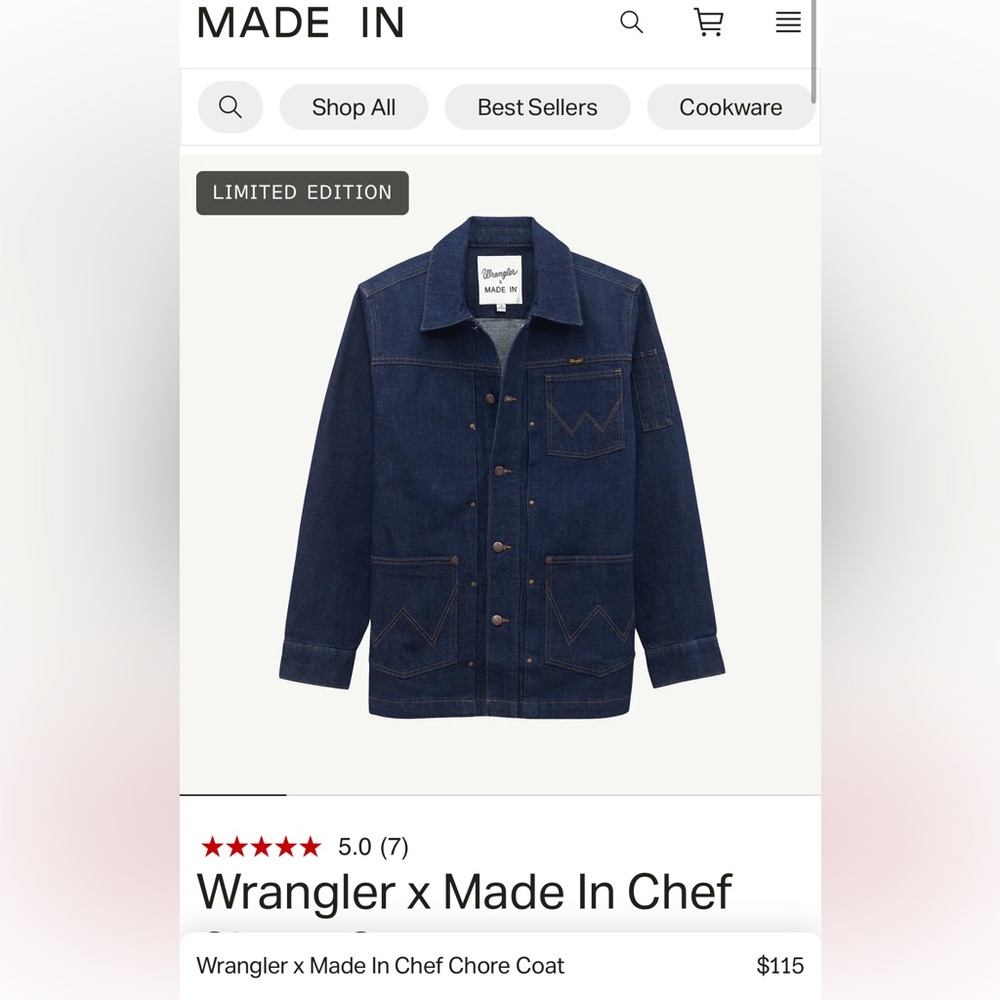 Wrangler x Made In Chef Chore Coat